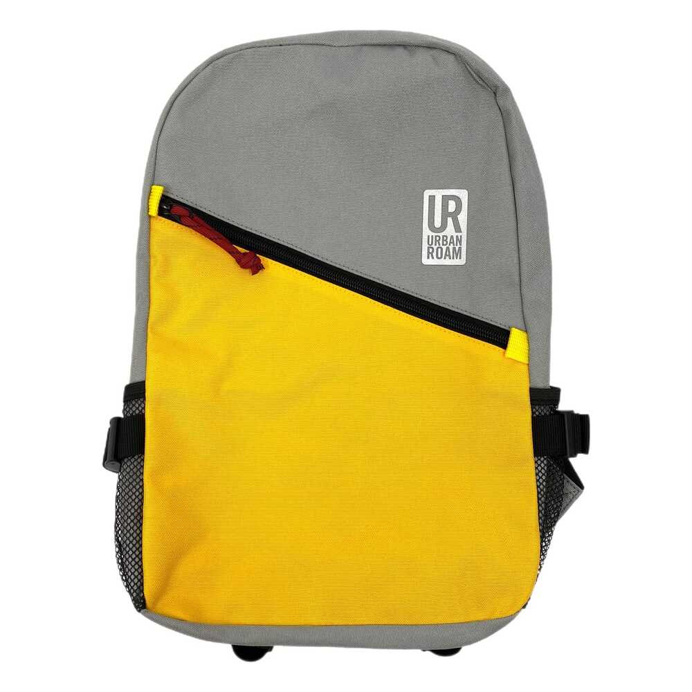 Urban Roam Gray Yellow Backpack | Classic Polyester Design